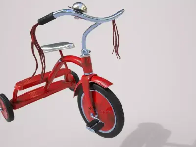 Tricycle Red  Zbrush Model 3D model