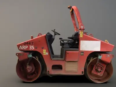 Road Roller ARP 35 - High-Quality 3D Model Low-poly 3D model