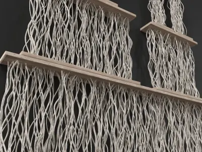 Planter white croked branch n2 3D model