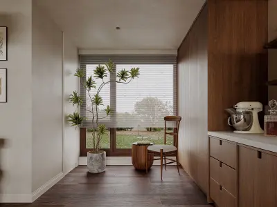 modern living room dining room interior scenes 42 3D model