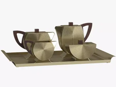 Decoration 25 Tea Set Art Deco 3D model