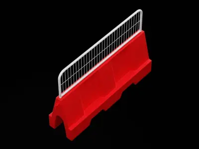 Street Barrier Base Low-poly 3D model