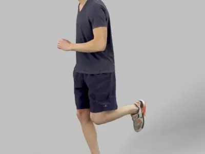 4x MAN PLAYING FOOTBALL SOCCER SCANNED 3D Model Pack