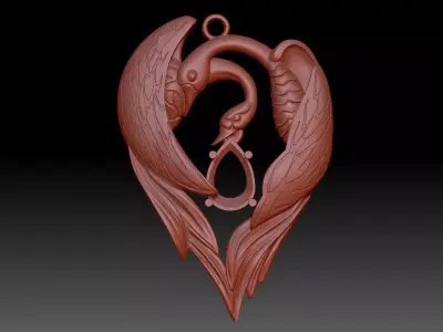 Swan Pendant 3D print model