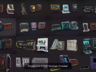 SciFi Terminals 3D Model Collection
