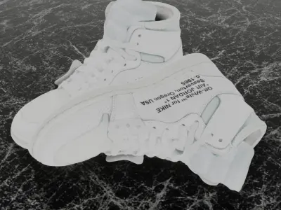 NIKE AIR JORDAN 1 X OFF-WHITE 3D SHOES Low-poly 3D model