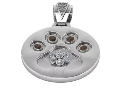 Gold Emerald Diamond Pendant 3D print model