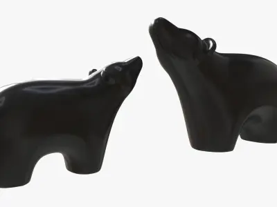 Ceramic Bear Figurines 3D model