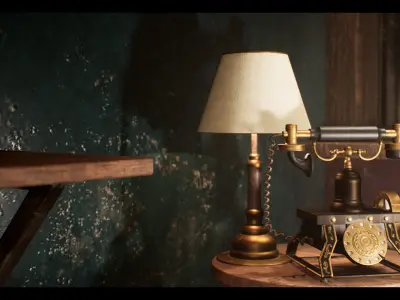 SteamPunk Victorian Metro Station Interior Low-poly 3D model