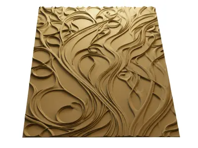 modern panel wall decor set wall relief mural CNC 140 3D model