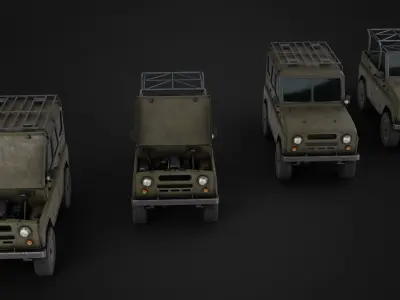 Modular Off-Road Vehicle Low-poly 3D model