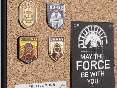 Pottery Barn Star Wars Corkboard Whiteboard File Organizer  3D model