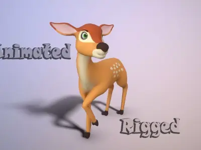 Cartoon Doe Low-poly 3D model
