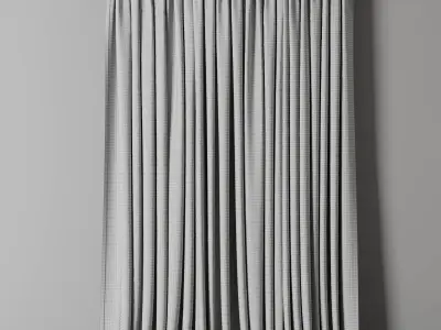 Low width curtains 03 Low-poly 3D model