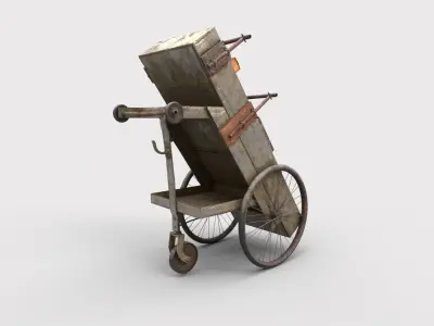 Old Book Cart 3D model