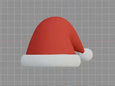 Santa Hat 3D Model Red Christmas Hat Free 3D model