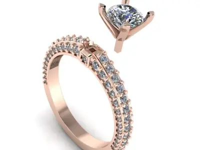 Diamonds ring 3D print model 3D print model