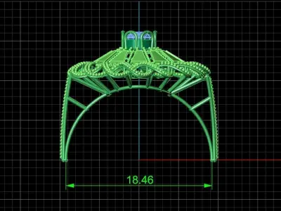 Single Stone Engagement Ring 3D print  3D print model
