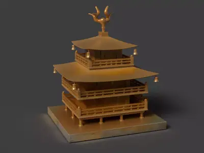 Chinese pavilion  Low-poly 3D model