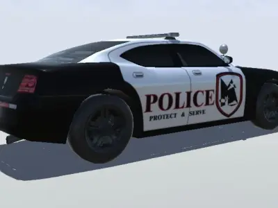 Dodge Charger Police car low-poly 3d model Low-poly 3D model
