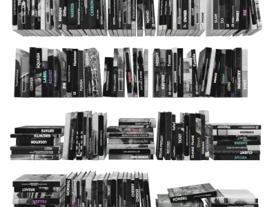 Books 150 pieces 3-6-3 Low-poly 3D model