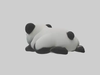Sleeping Panda Model Low-poly 3D model