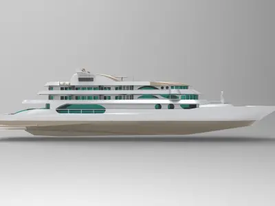 Megayacht luxury yacht 3D model