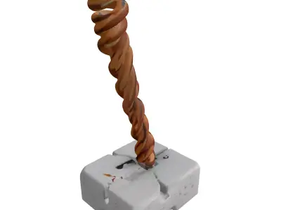 Abstract Growth Concrete Sculpture Low-poly 3D model