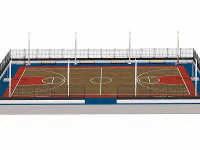 Basketball court  Low-poly 3D model purchase