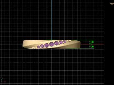 Lux ring silver gold jewelry printable 3D model 3D print model