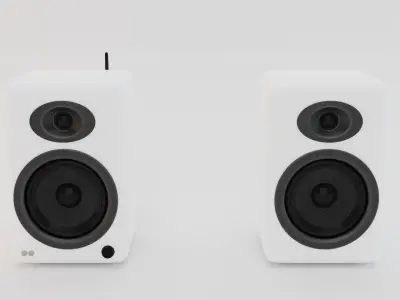 Speaker two wooden speakers Low-poly 3D model