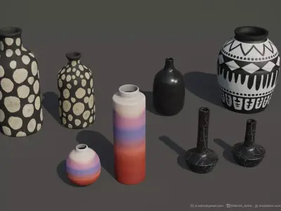 Package with Decorative Vases  3D model