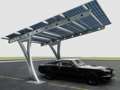 L TYPE SOLAR CARPORT TYPE-2 3D model