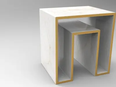 Pow Side Table Low-poly 3D model