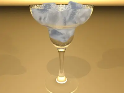 Photorealistic Margarita Glass Iced Drink 01 3D model