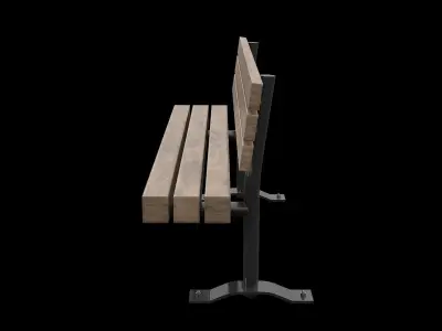 Public Bench V-07 Low-poly 3D model