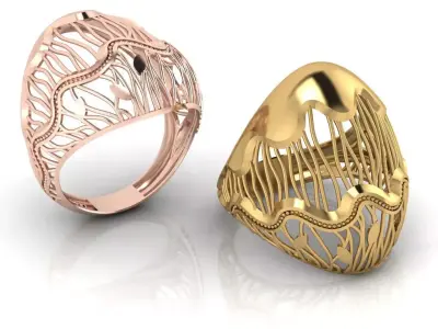 fusion gold ring luxury 3D print model buy
