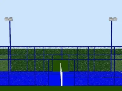 Blue Padel Court 3D model