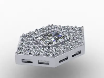 pendant trapezoid gold 3D print model