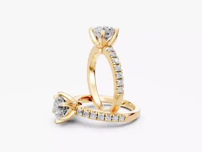 ZRK013 ENGAGEMENT RING 3D print model