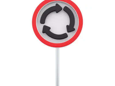 3d Roundabout Circulation sign  icon 3D model