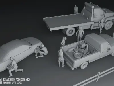 Roadside Assistance Low-poly 3D model