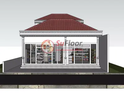 House 10x30m code 522 - Sketchup 3D model 3D model 3D model