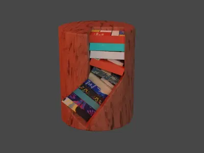 wood bookshelf  3D model