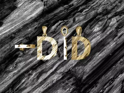 D Letter Alphabet Wooden Texture Pendant 3D Print Model 3D print model