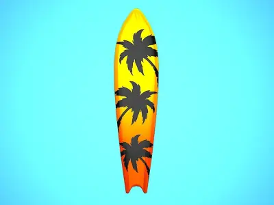SURF BOARD 02 CARTOON STYLIZED Low-poly 3D model