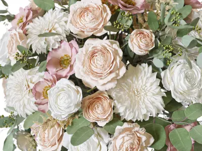 Flower Set 122 big bouquet 3D model