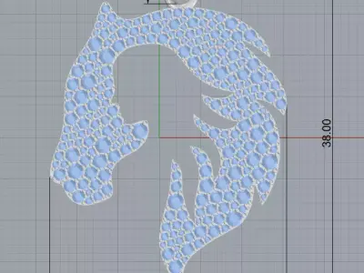 Diamond Lion Head with Woman Silhouette  Luxury 3D Pendant Model 3D print model