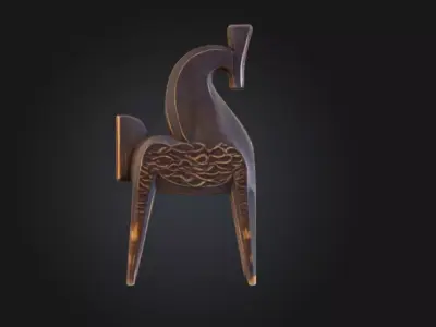 Wood Abstract Horse Low-poly 3D model