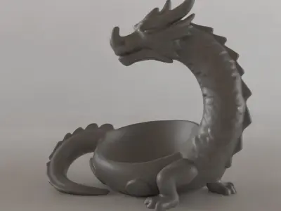 Dragon Organizer  Echo Dot Holder planter candle holder 3D print model